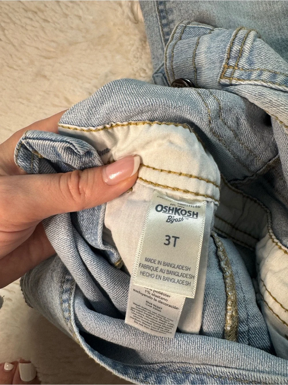 OshKosh B’gosh Toddler Denim Overalls – Size 3T – Like New
